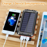 20000mAh Fast Charging Solar Power Bank with Flashlight and Compass