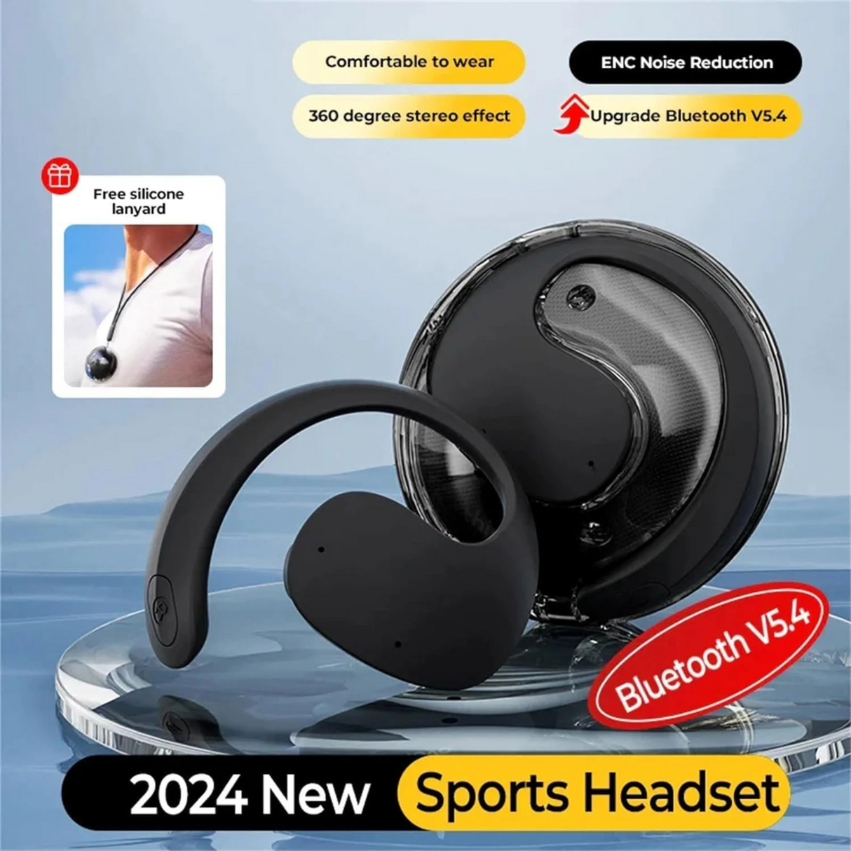JM13 Sports Bluetooth  Wireless Earbuds 5.4 HiFi Stereo Sound