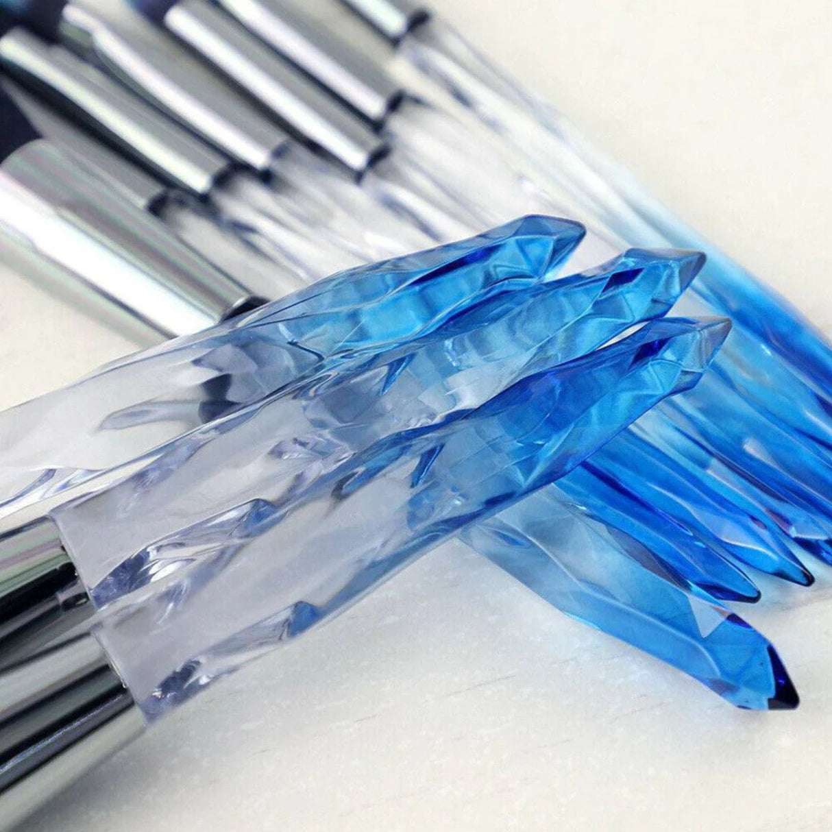 10 Piece Professional Makeup Brush Set Crystal Blue