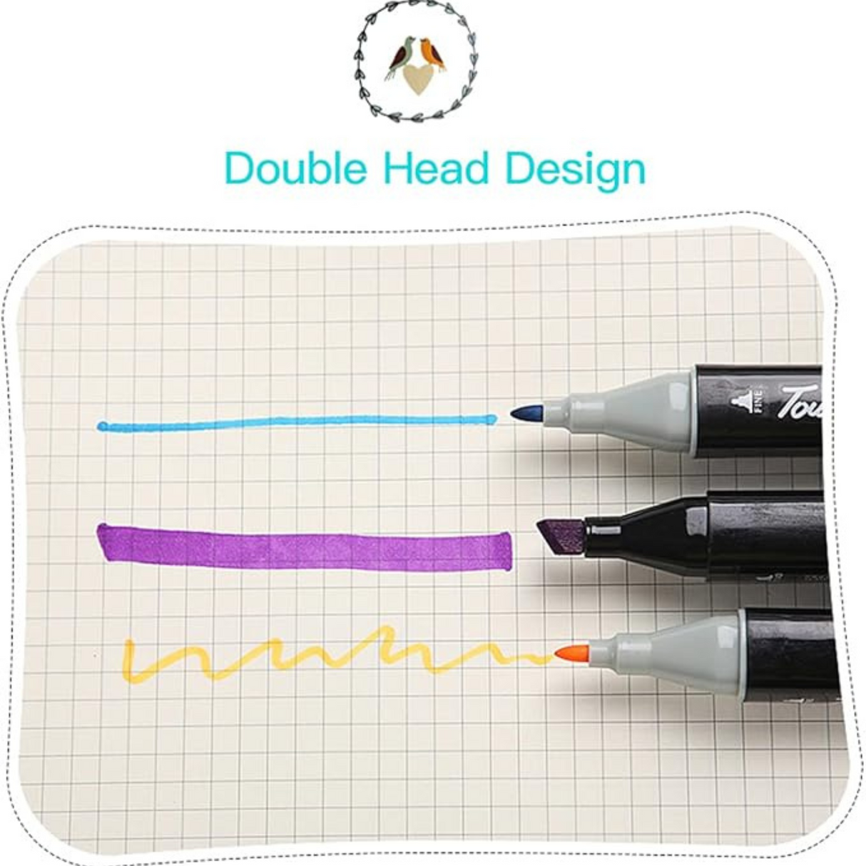 Touch 100 Colors Art Markers Set Double Tip Broad Fine Point Marker Pen with Carrying Bag