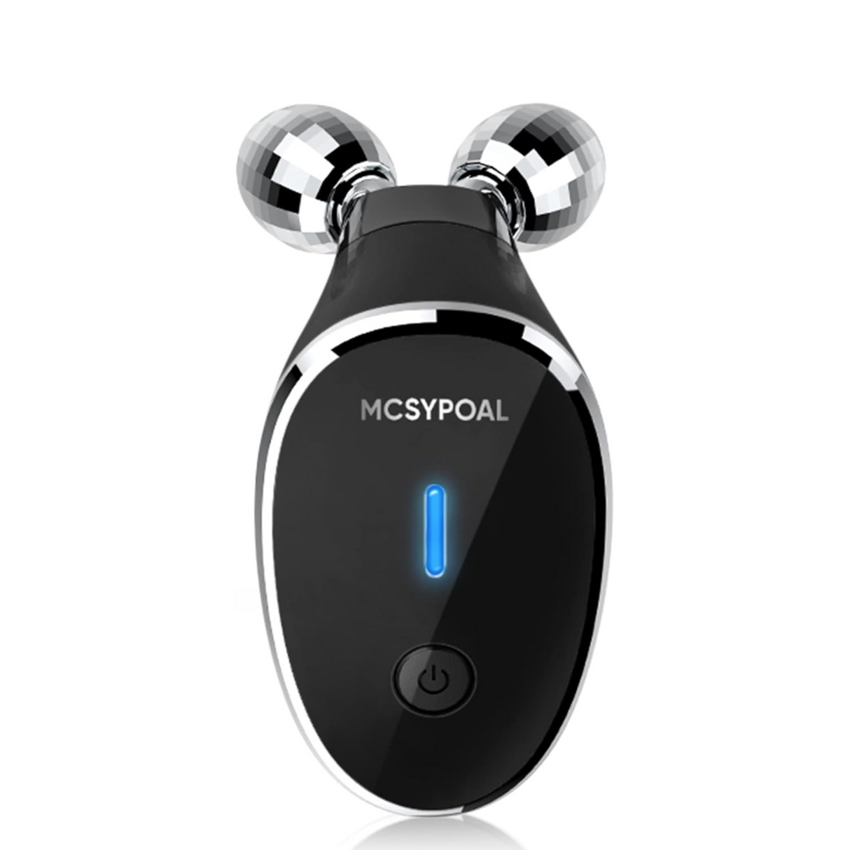 Compact 5-in-1 microcurrent facial massager with dual rollers designed to lift and rejuvenate skin.