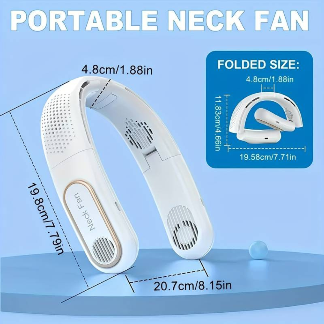 Foldable Bladeless Hanging Neck Fan USB Rechargeable