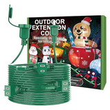 50FT Long Green Waterproof Extension Cord with 3 Outlets