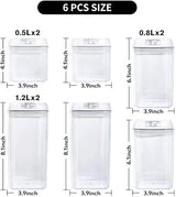 6pc Set BPA-Free Airtight Kitchen Food Storage Containers