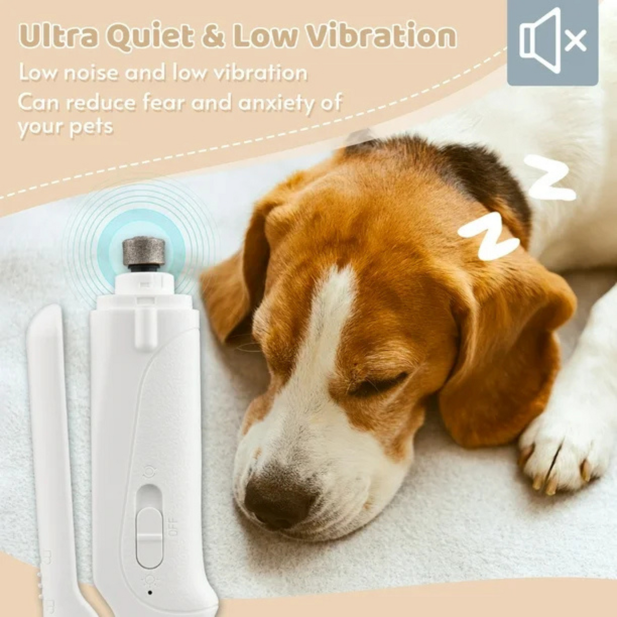 2-in-1 Dog Nail Grinder & Clippers USB Rechargeable with 2 LED Lights