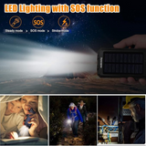 20000mAh Fast Charging Solar Power Bank with Flashlight and Compass