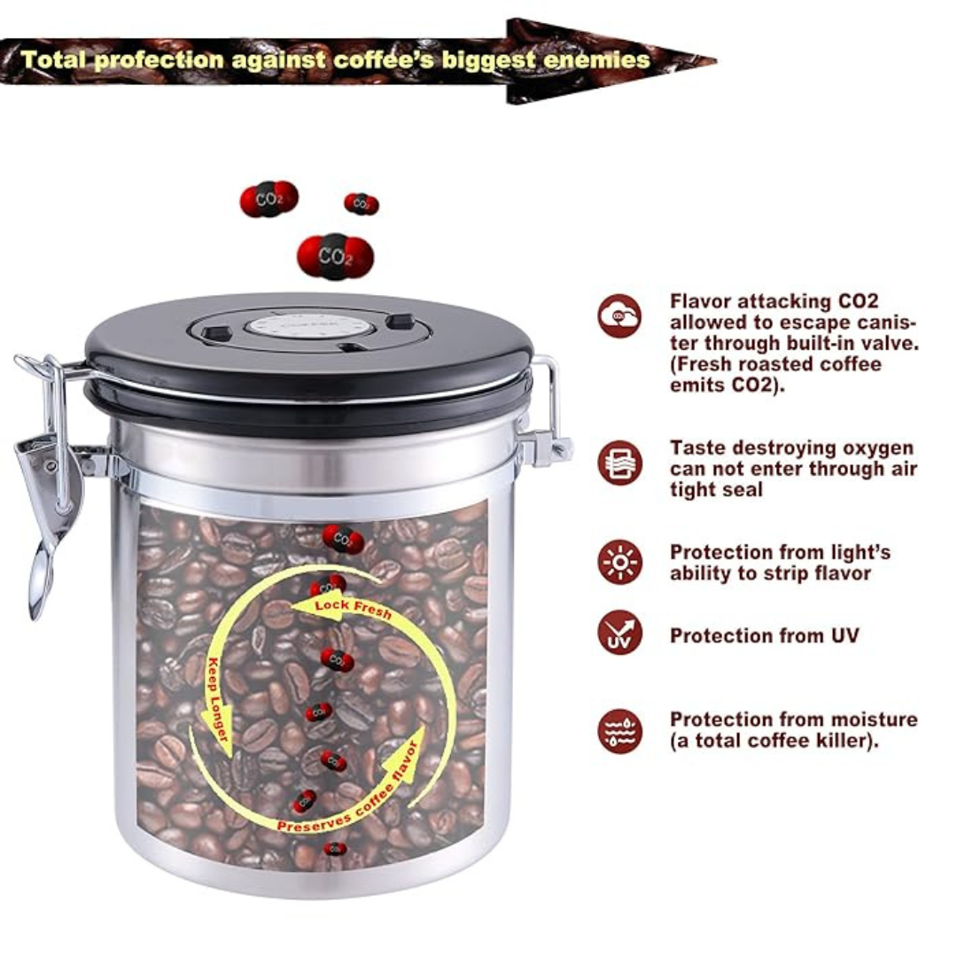 HomsHug Coffee Storage Canister Stainless Steel