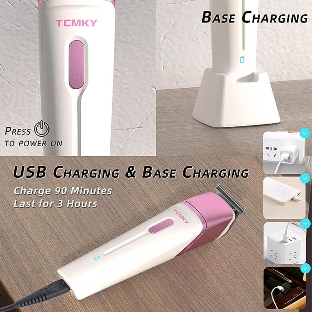 TCMKY Electric Hair Trimmer Waterproof and Rechargeable For Women