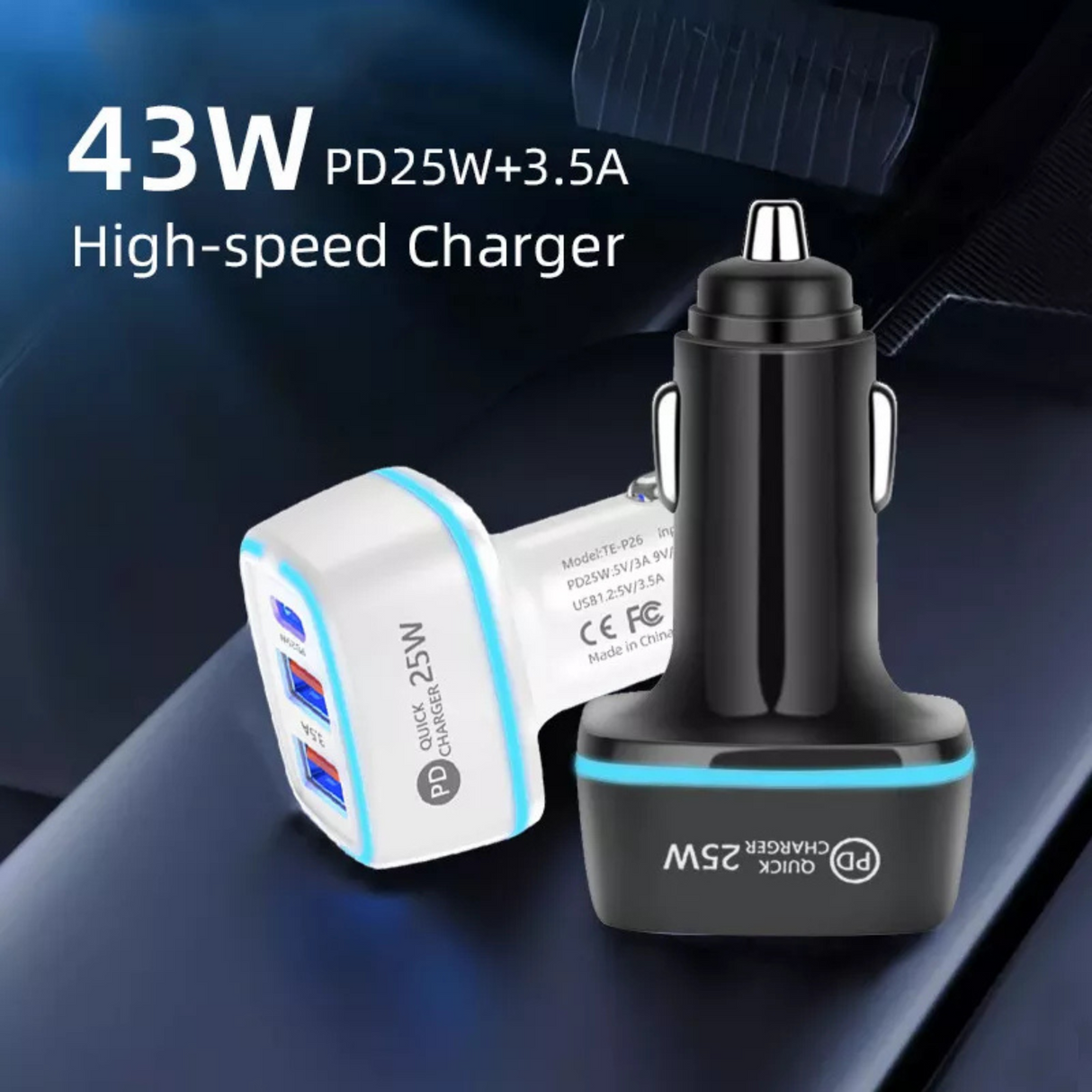 Fast Charging 30W & 60W USB Type-C Car Charger