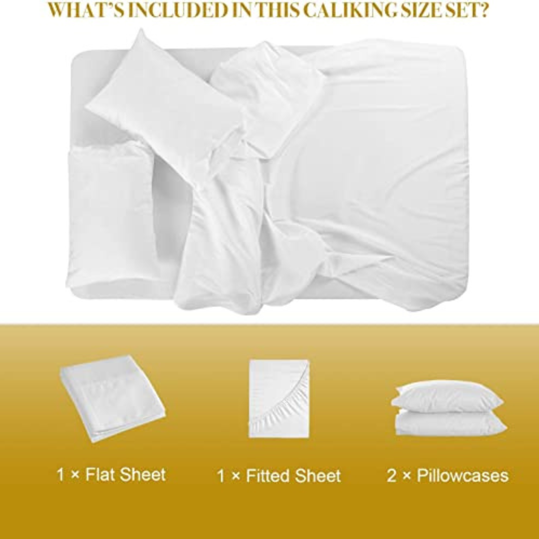 COZCOT 100% Cotton Sheet Set, 3/4 Pc. Set, 300 Thread Count Sateen Weave