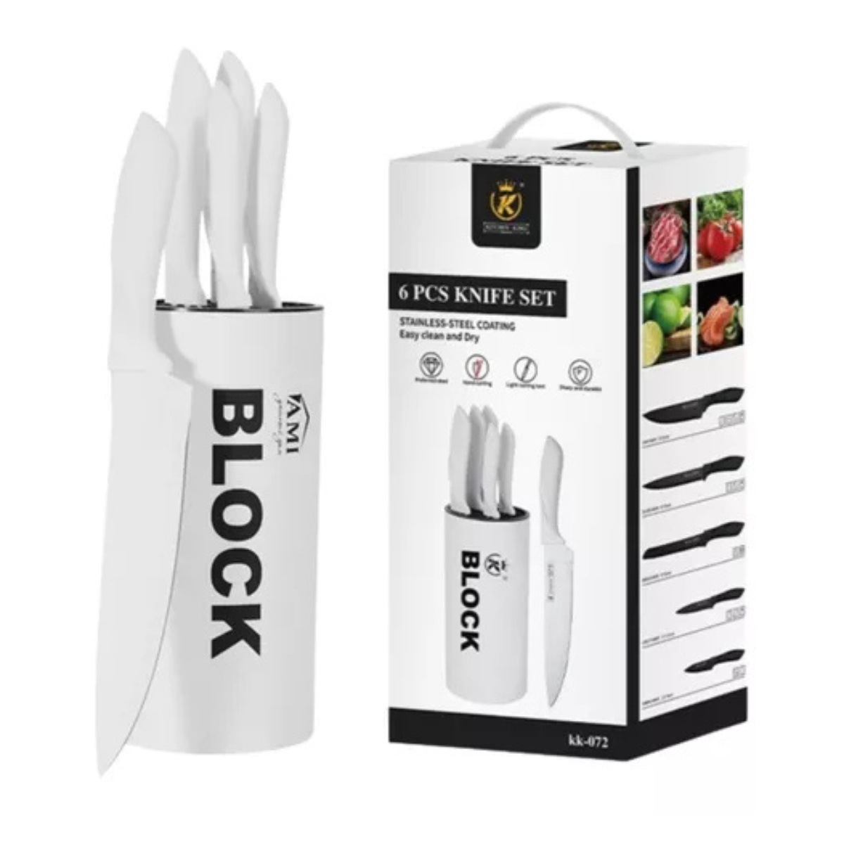 6pc Block Professional Kitchen Stainless Steel Knife Set