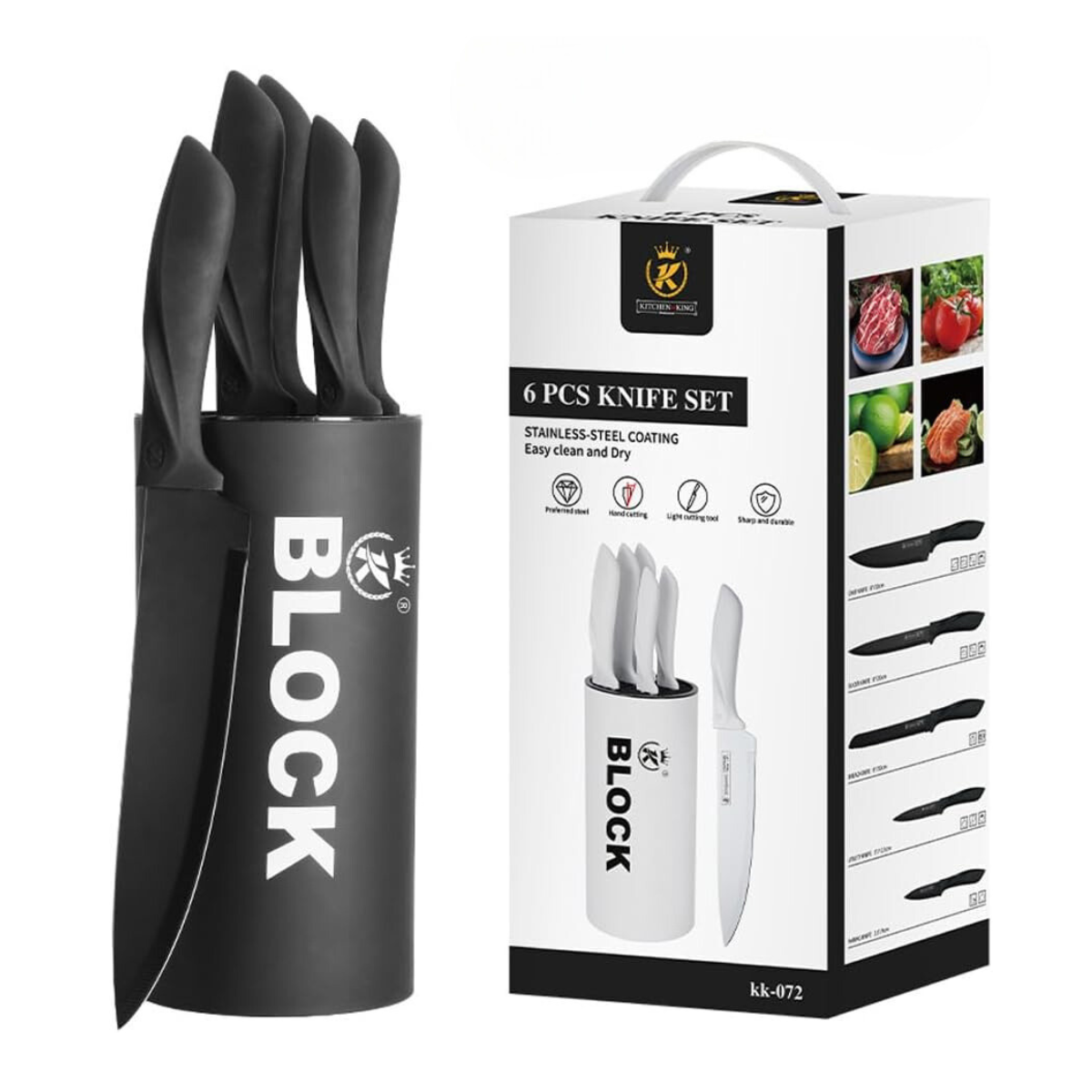 6pc Block Professional Kitchen Stainless Steel Knife Set