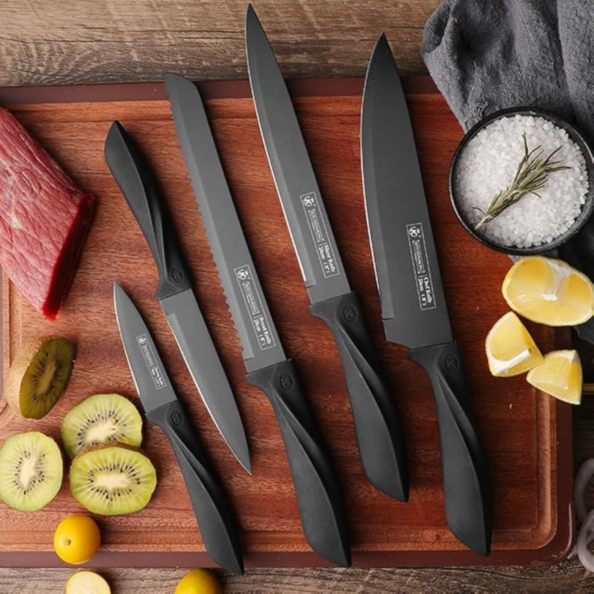 6pc Block Professional Kitchen Stainless Steel Knife Set