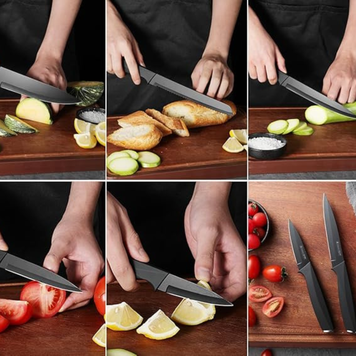 6pc Block Professional Kitchen Stainless Steel Knife Set