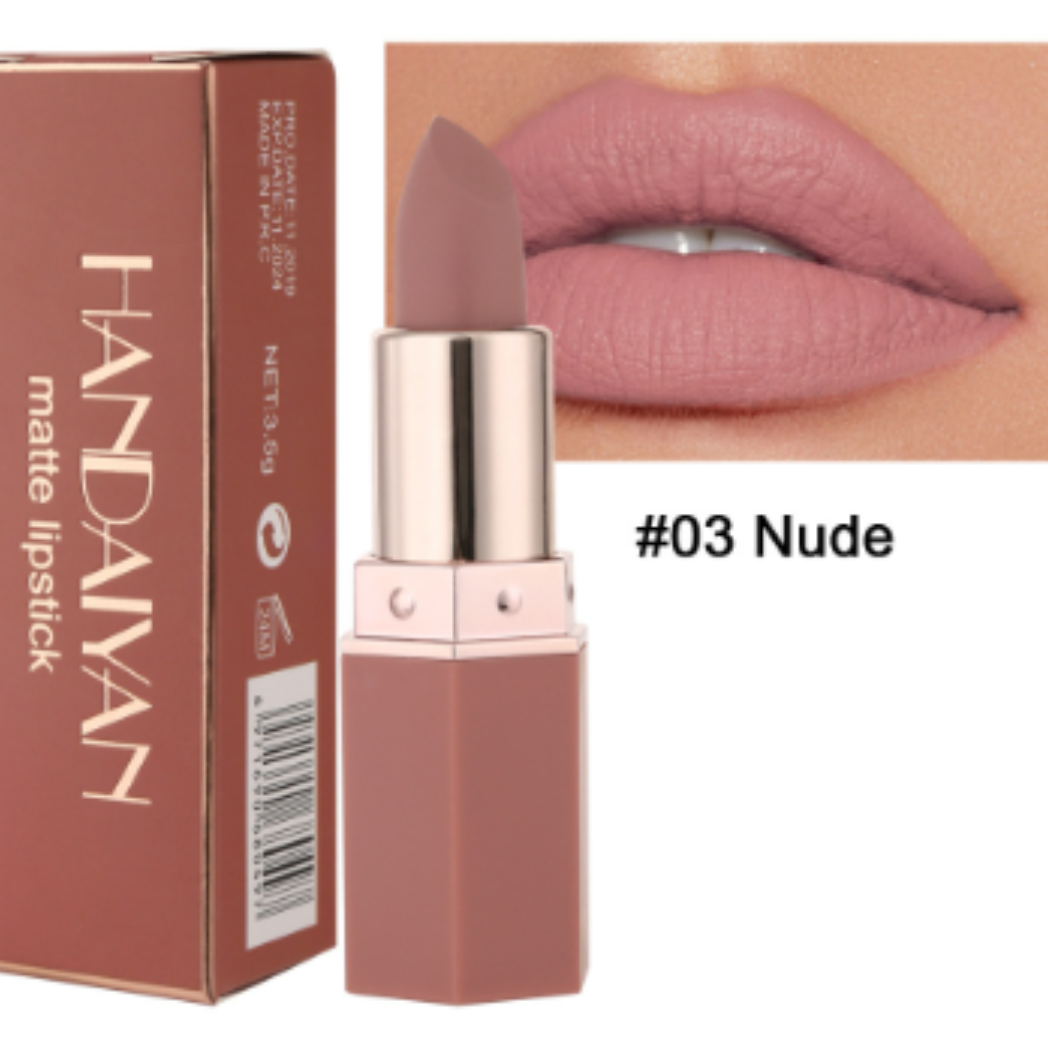 6pc Nude Velvet Cream Matte Lipstick Set