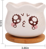 6 piece Flower Pots Ceramic Flowing Glaze Base Serial Set