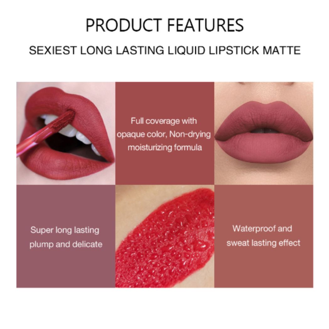 6pc Handaiyan Waterproof Matte Liquid Lipstick Set