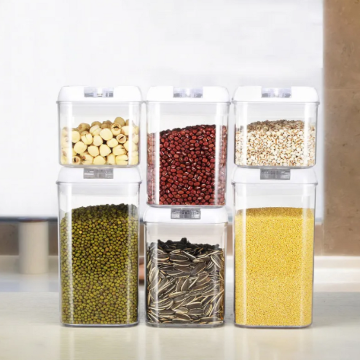 6 pc Set BPA Free Airtight Kitchen Food Storage Containers