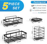 5 Pack Rustproof Stainless Steel Shower Caddy
