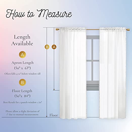 Hyde Lane Pom Pom Sheer Curtains Set of 2 Window Curtain Panels