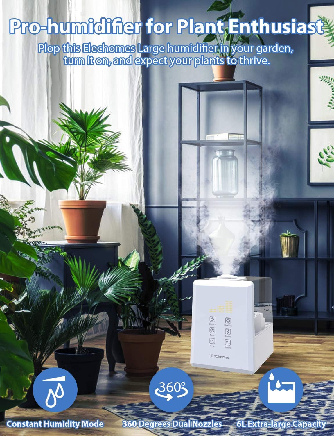Elechomes Humidifiers for Bedroom (5.5L)