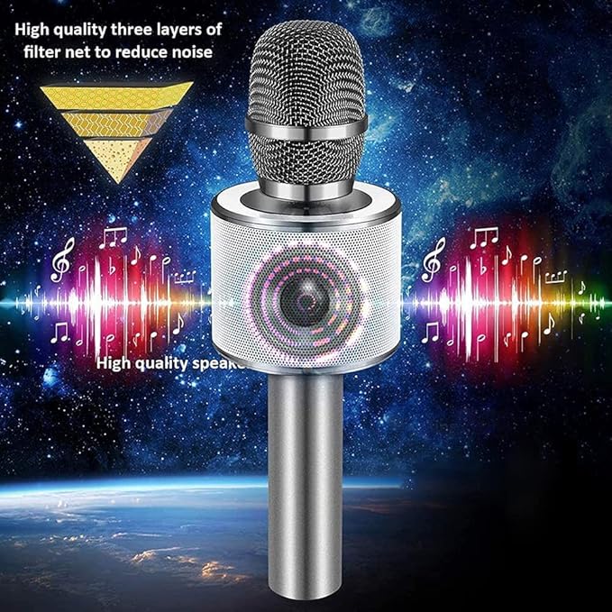 Bonaok 3-in-1 Portable Wireless Bluetooth Karaoke Microphone