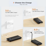 Joyfar Portable Power Bank USB C 10000mAh Built in Cable 22.5W