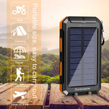 20000mAh Fast Charging Solar Power Bank with Flashlight and Compass