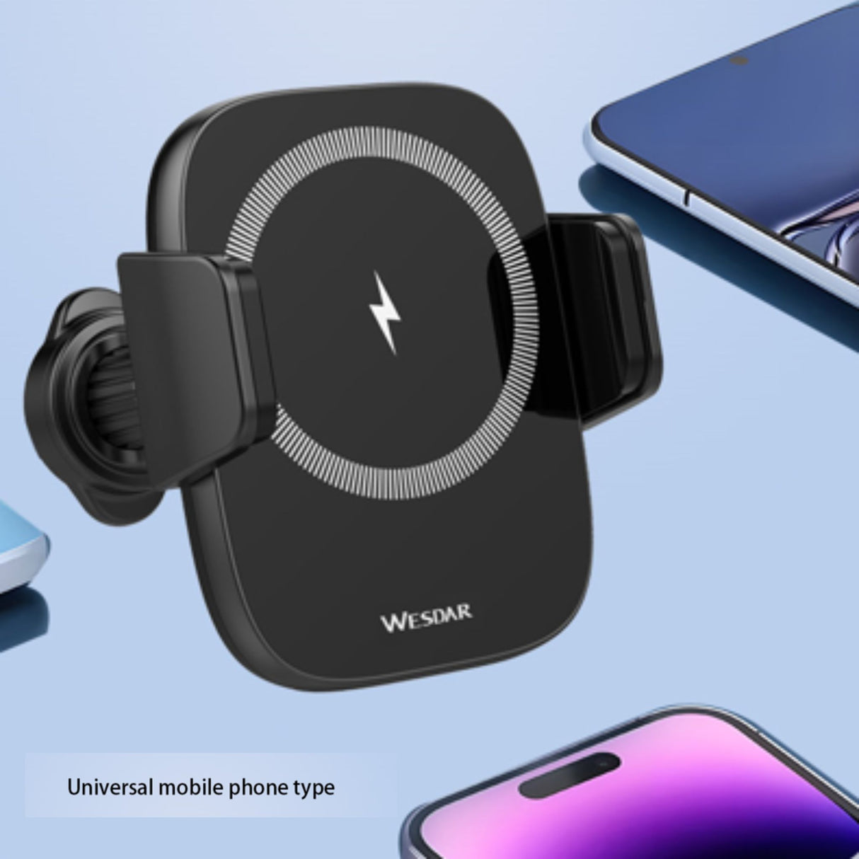 Wesdar 15w Fast Wireless Car Charger Mount with Air Vent Clip