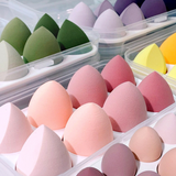 8 pc Teardrop Egg Shape Beauty Blender Puff Makeup Sponge Set With Storage Box