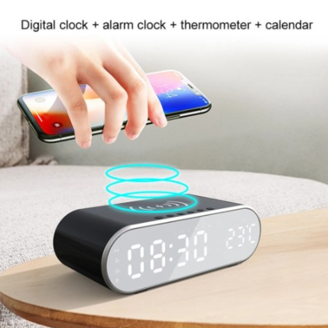 3 In 1 Wireless Charger Multi-Function Time, Temperature and Electronic Digital Alarm Clock