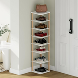 8 Tier Vertical Wooden Shoe Rack