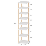 8 Tier Vertical Wooden Shoe Rack