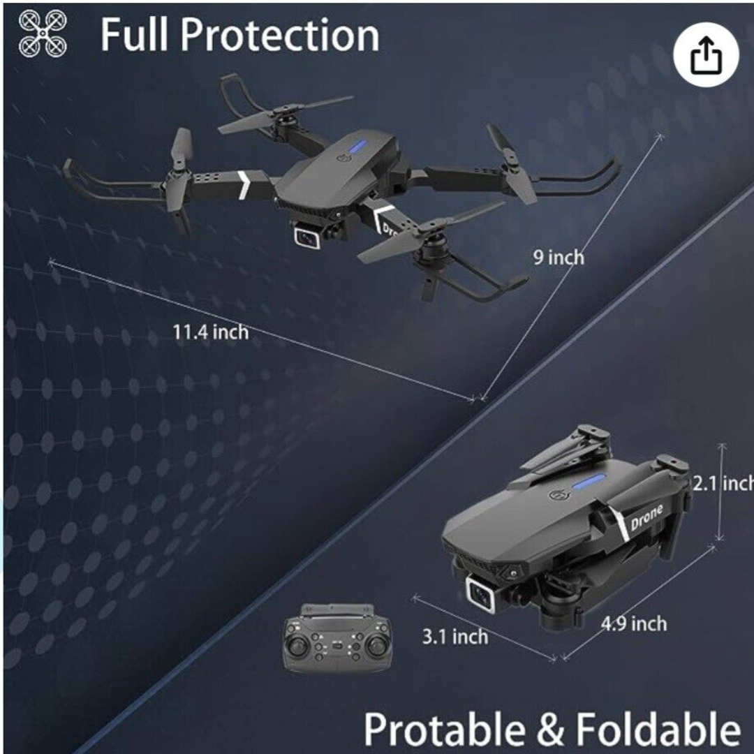 Myshle Foldable Drones with 4K HD Camera Avoid Obstacles, Black