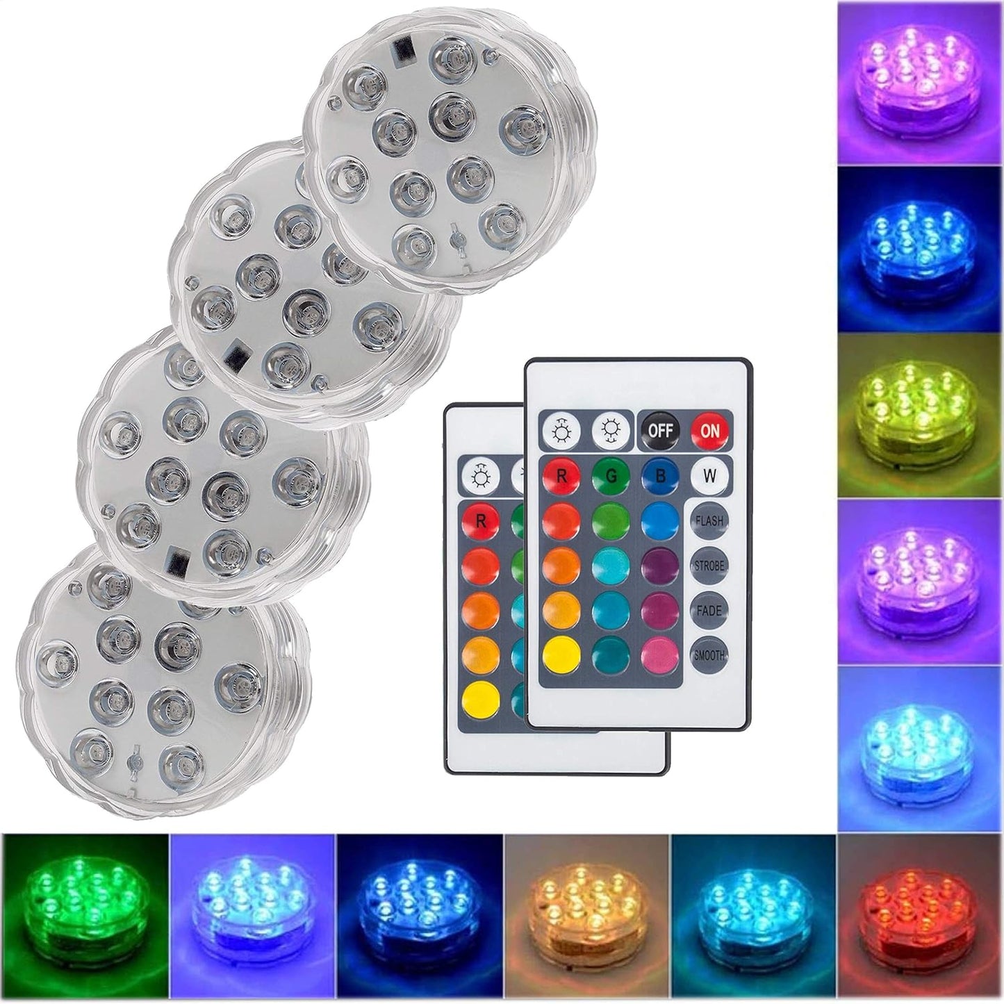 Submersible LED Pool Lights 4-Pack