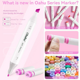 Ohuhu Oahu 48 Pastel Colors Dual Tips Alcohol Art Markers Fine & Chisel