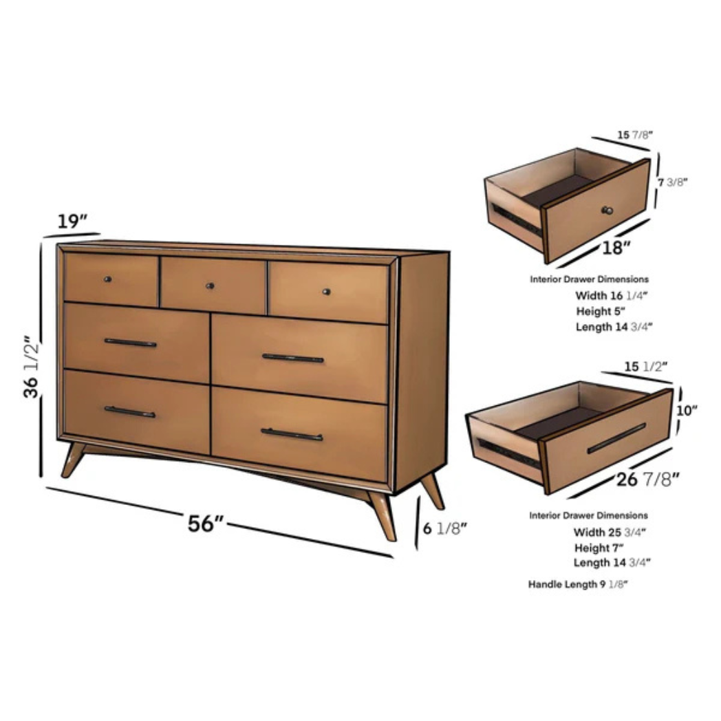 Alpine Furniture Flynn Dresser Cherry Acorn