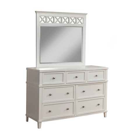 Alpine Furniture Potter 7 Drawer Dresser White 955-03