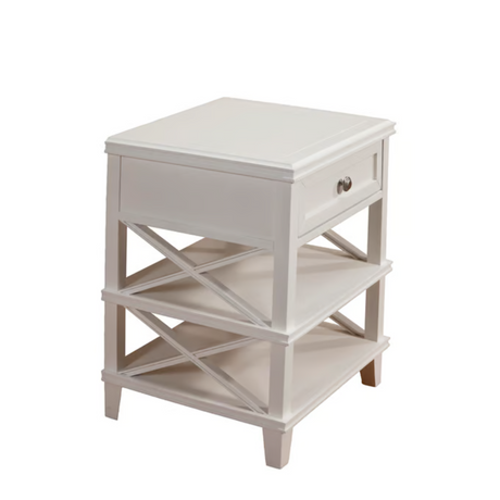 Alpine Furniture Potter White 1 Drawer Nightstand