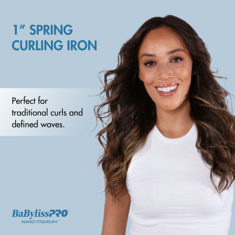 BabylissPRO Nano Titanium 1 Inch Spring Curling Iron