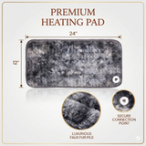 Bearhug weighted faux fur heating pad size dimensions and plush fabric detail