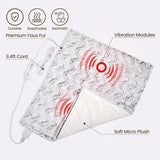 Bearhug weighted heating pad detail showing soft faux fur and internal components