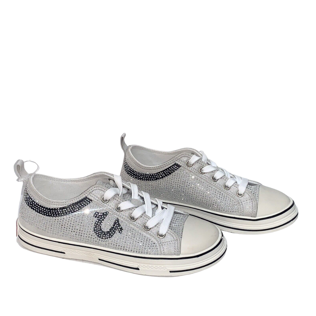 True Religion White Bling Addilyn Lace Up Sneakers for Women