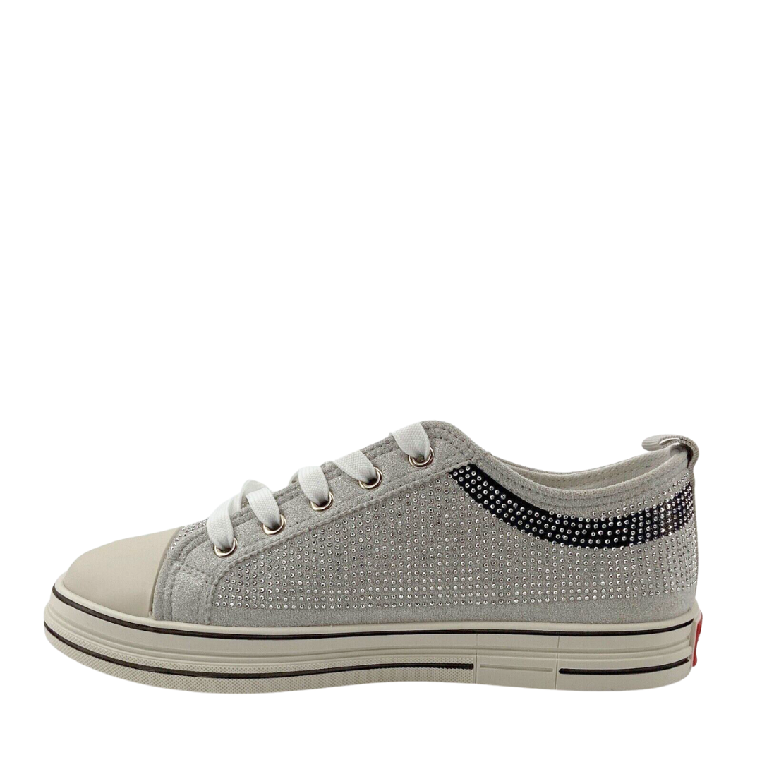 True Religion White Bling Addilyn Lace Up Sneakers for Women