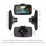 Detailed diagram of dash cam controls, buttons, ports, and features for easy operation.