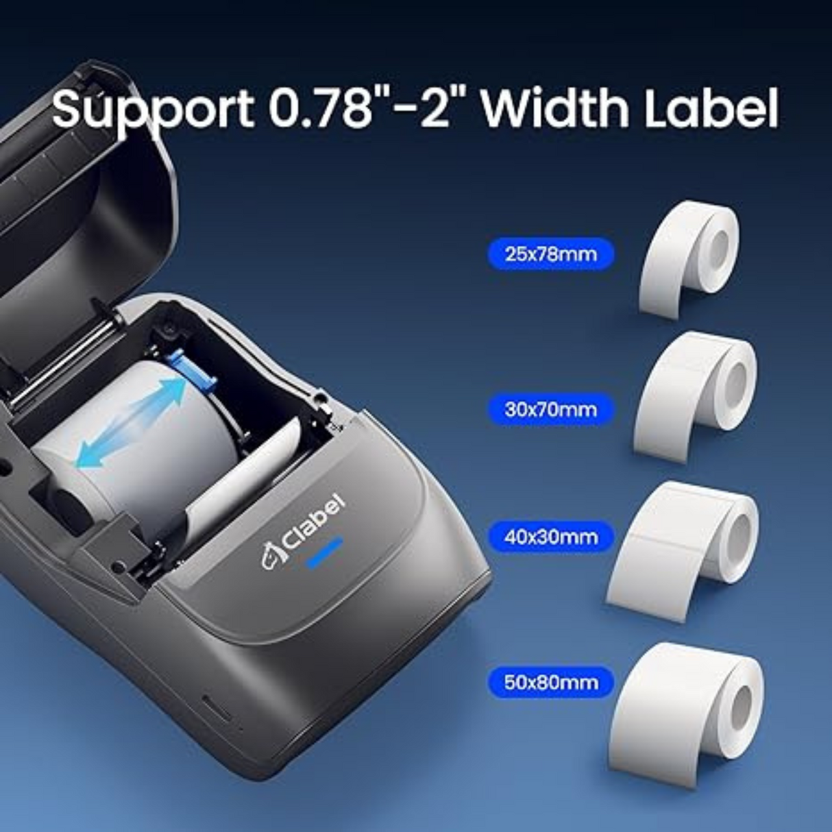 Clabel Portable Bluetooth 221B Inkless Label Maker Printer Machine