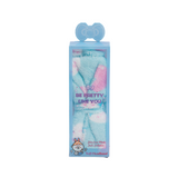 Blue cloud coral fleece bow headband in transparent display box
