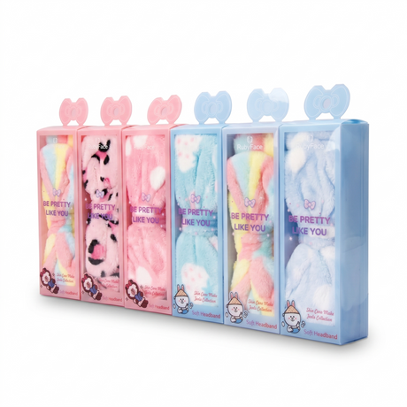 Multiple coral fleece bow headbands in different colors and patterns