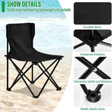 Close-up of folding chair materials including reinforced joints, stable frame, and durable fabric.