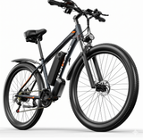 Angled view of EDIKANI electric mountain bike showing frame and integrated battery
